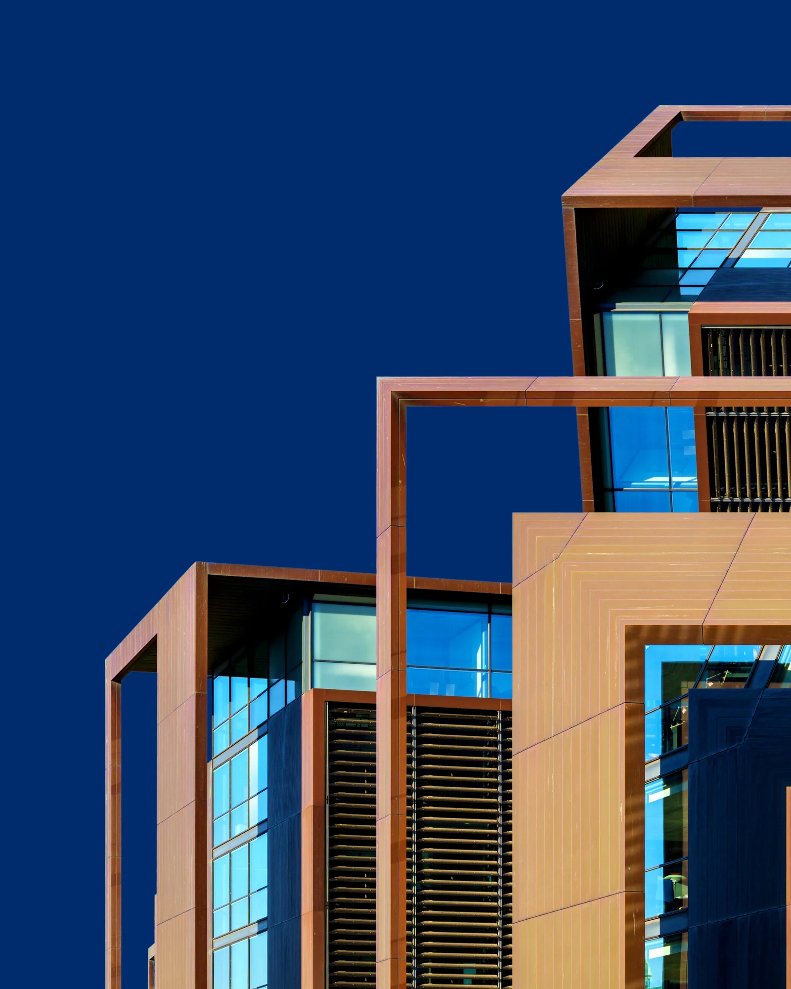Minimalist geometric pattern of an urban rooftop, large-format limited edition art photograph