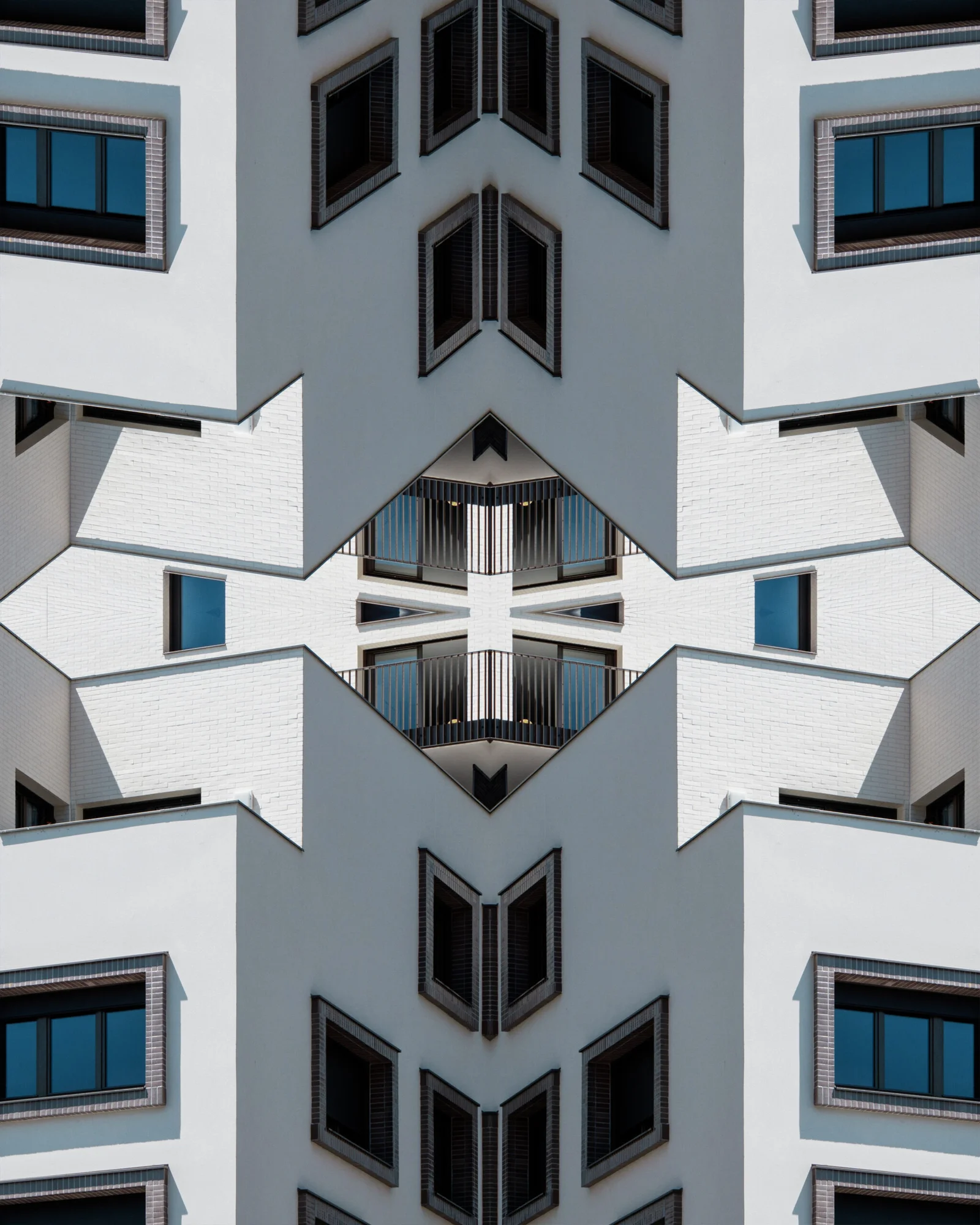 Abstract kaleidoscopic art photograph of a modern architectural facade, large-format limited edition art print