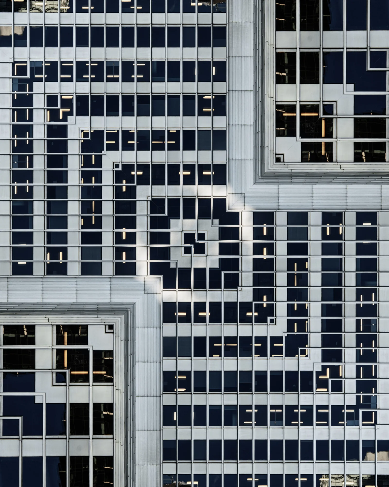 Kaleidoscopic, symmetrical composition of a glass facade, large-format limited edition art print