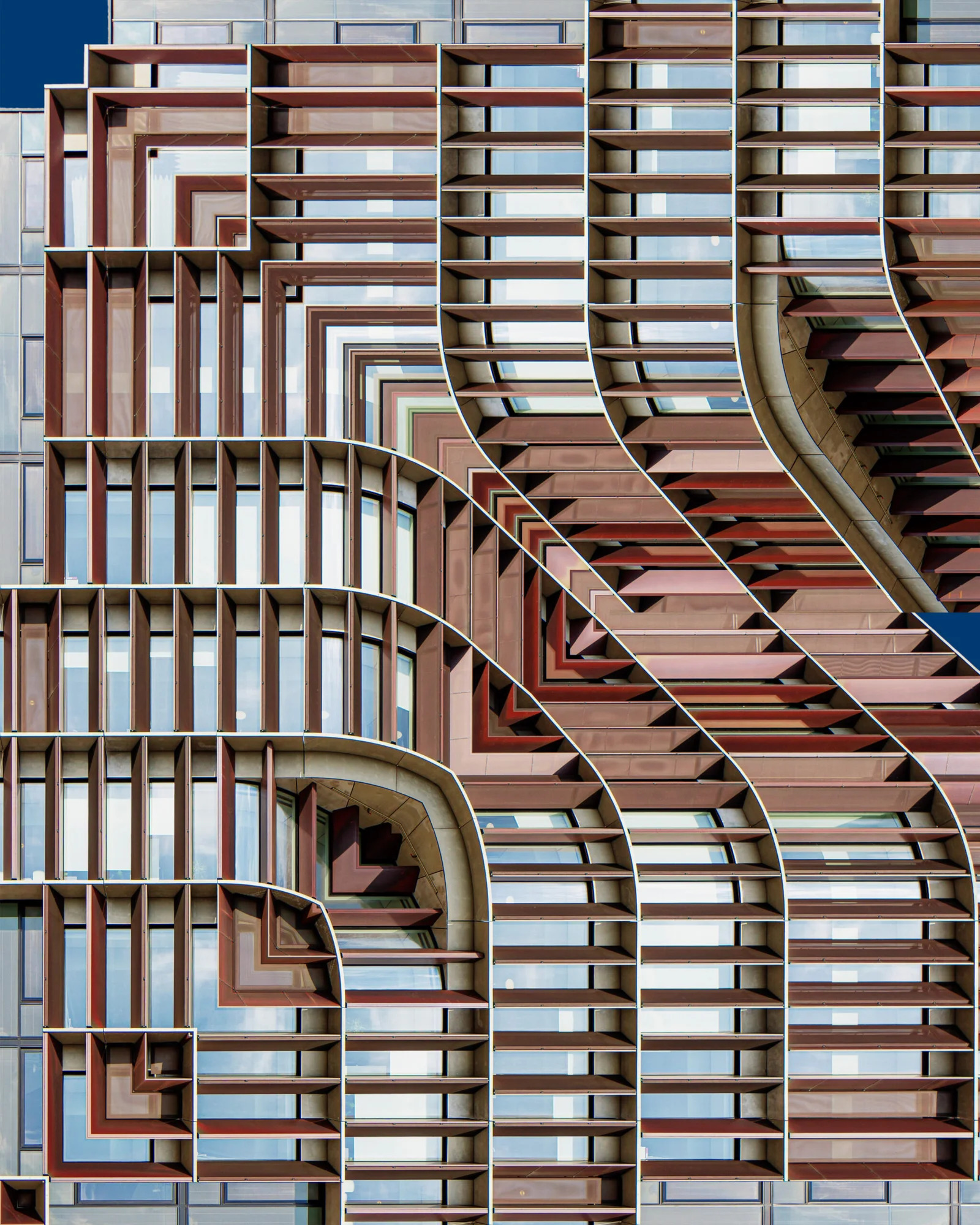 Contemporary architecture transformed into geometric abstract art, limited edition numbered art print