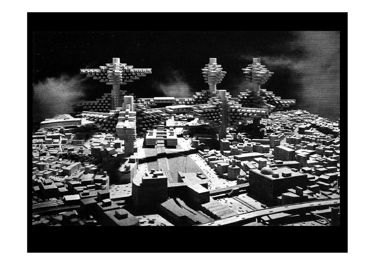 Archive view of the "City in the Air" project, Arata Isozaki & Associates